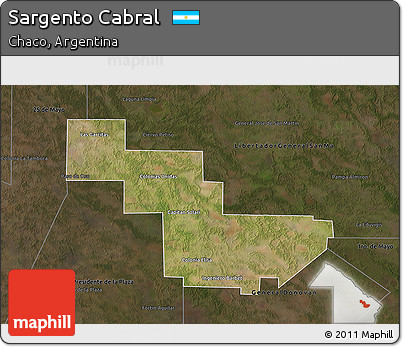 Satellite 3D Map of Sargento Cabral, darken