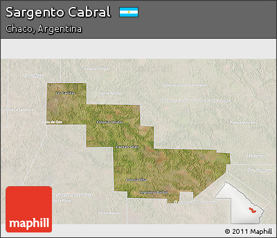 Satellite 3D Map of Sargento Cabral, lighten