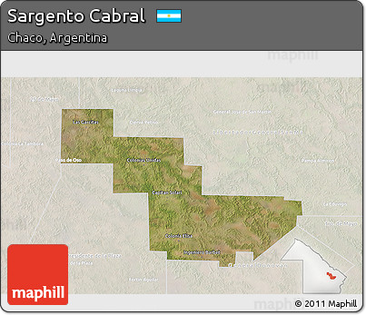 Satellite 3D Map of Sargento Cabral, lighten