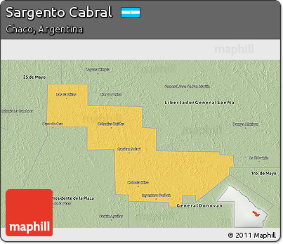 Savanna Style 3D Map of Sargento Cabral