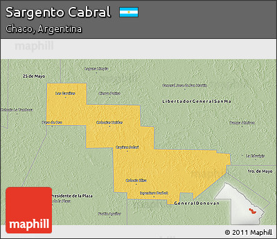 Savanna Style 3D Map of Sargento Cabral