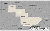 Shaded Relief 3D Map of Sargento Cabral, darken, desaturated