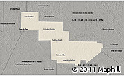 Shaded Relief 3D Map of Sargento Cabral, darken, semi-desaturated