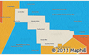 Shaded Relief 3D Map of Sargento Cabral, political outside