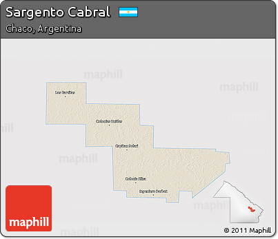 Shaded Relief 3D Map of Sargento Cabral, single color outside