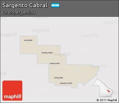 Shaded Relief 3D Map of Sargento Cabral, single color outside