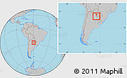 Gray Location Map of Sargento Cabral, within the entire country