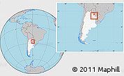 Gray Location Map of Sargento Cabral, highlighted country, within the entire country