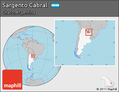 Gray Location Map of Sargento Cabral, highlighted country, highlighted parent region, within the entire country
