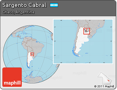 Gray Location Map of Sargento Cabral, highlighted country, highlighted parent region, within the entire country