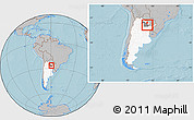 Gray Location Map of Sargento Cabral, highlighted country, highlighted parent region, within the entire country, hill shading