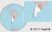 Gray Location Map of Sargento Cabral, highlighted country, highlighted parent region, within the entire country