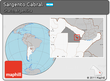 Gray Location Map of Sargento Cabral, highlighted country, highlighted parent region