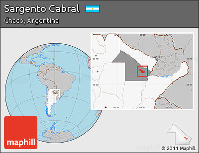 Gray Location Map of Sargento Cabral, highlighted country, highlighted parent region