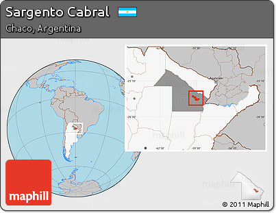 Gray Location Map of Sargento Cabral, highlighted country, highlighted parent region