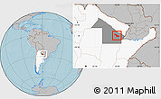 Gray Location Map of Sargento Cabral, highlighted country, highlighted parent region, hill shading