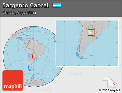 Gray Location Map of Sargento Cabral, highlighted parent region, within the entire country