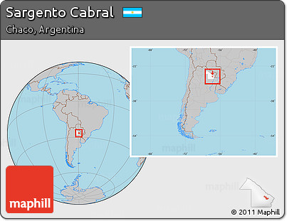 Gray Location Map of Sargento Cabral, highlighted parent region, within the entire country