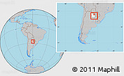 Gray Location Map of Sargento Cabral, highlighted parent region, within the entire country