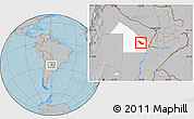 Gray Location Map of Sargento Cabral, highlighted parent region, hill shading