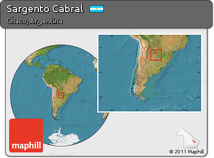 Satellite Location Map of Sargento Cabral, within the entire country