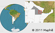 Satellite Location Map of Sargento Cabral, highlighted country, highlighted parent region