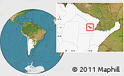 Satellite Location Map of Sargento Cabral, highlighted country