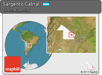 Satellite Location Map of Sargento Cabral, highlighted parent region