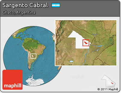 Satellite Location Map of Sargento Cabral, highlighted parent region