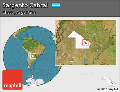 Satellite Location Map of Sargento Cabral, highlighted parent region