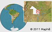 Satellite Location Map of Sargento Cabral, highlighted parent region