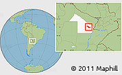 Savanna Style Location Map of Sargento Cabral, highlighted parent region