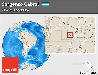 Shaded Relief Location Map of Sargento Cabral