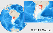 Shaded Relief Location Map of Sargento Cabral, highlighted country, within the entire country