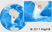 Shaded Relief Location Map of Sargento Cabral, highlighted country, highlighted parent region, within the entire country