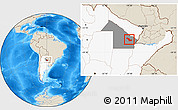 Shaded Relief Location Map of Sargento Cabral, highlighted country, highlighted parent region