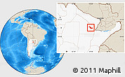 Shaded Relief Location Map of Sargento Cabral, highlighted country
