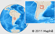 Shaded Relief Location Map of Sargento Cabral, highlighted parent region, within the entire country