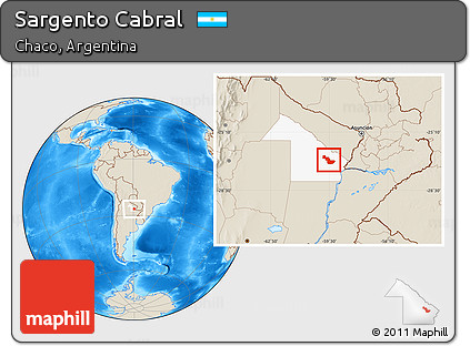Shaded Relief Location Map of Sargento Cabral, highlighted parent region
