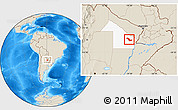 Shaded Relief Location Map of Sargento Cabral, highlighted parent region
