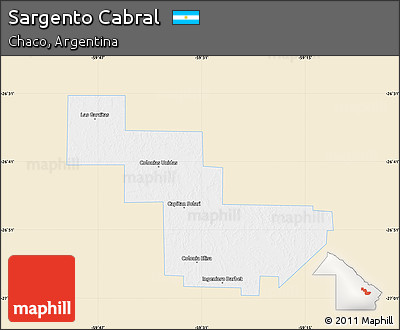 Classic Style Map of Sargento Cabral, single color outside