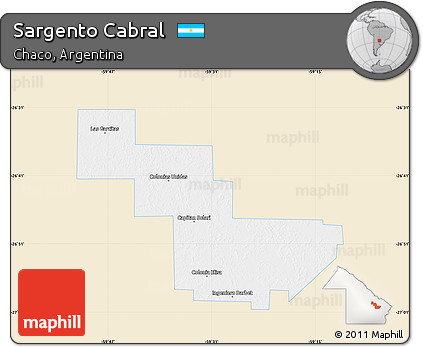 Classic Style Map of Sargento Cabral, single color outside