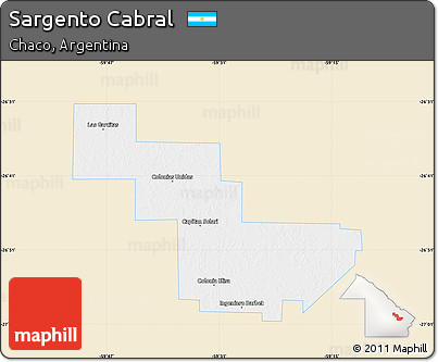 Classic Style Map of Sargento Cabral, single color outside