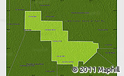 Physical Map of Sargento Cabral, darken