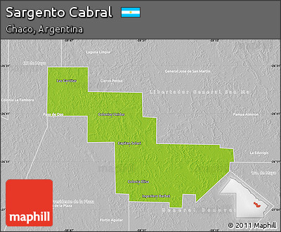 Physical Map of Sargento Cabral, lighten, desaturated