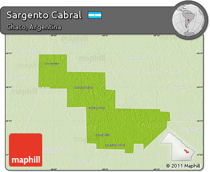Physical Map of Sargento Cabral, lighten