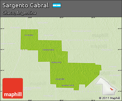Physical Map of Sargento Cabral, lighten
