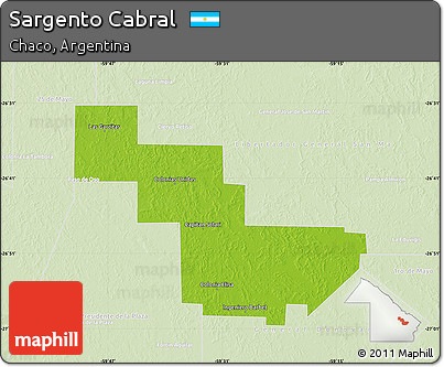 Physical Map of Sargento Cabral, lighten