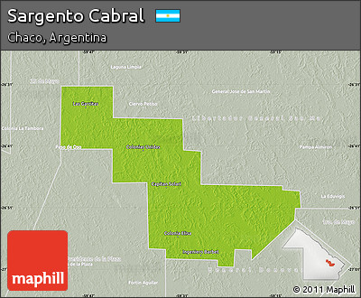 Physical Map of Sargento Cabral, lighten, semi-desaturated