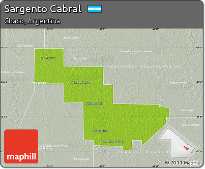 Physical Map of Sargento Cabral, lighten, semi-desaturated